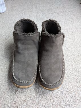 NWOT LL Bean Men's Cozy Suede Slip-On Slippers - Dark Brown